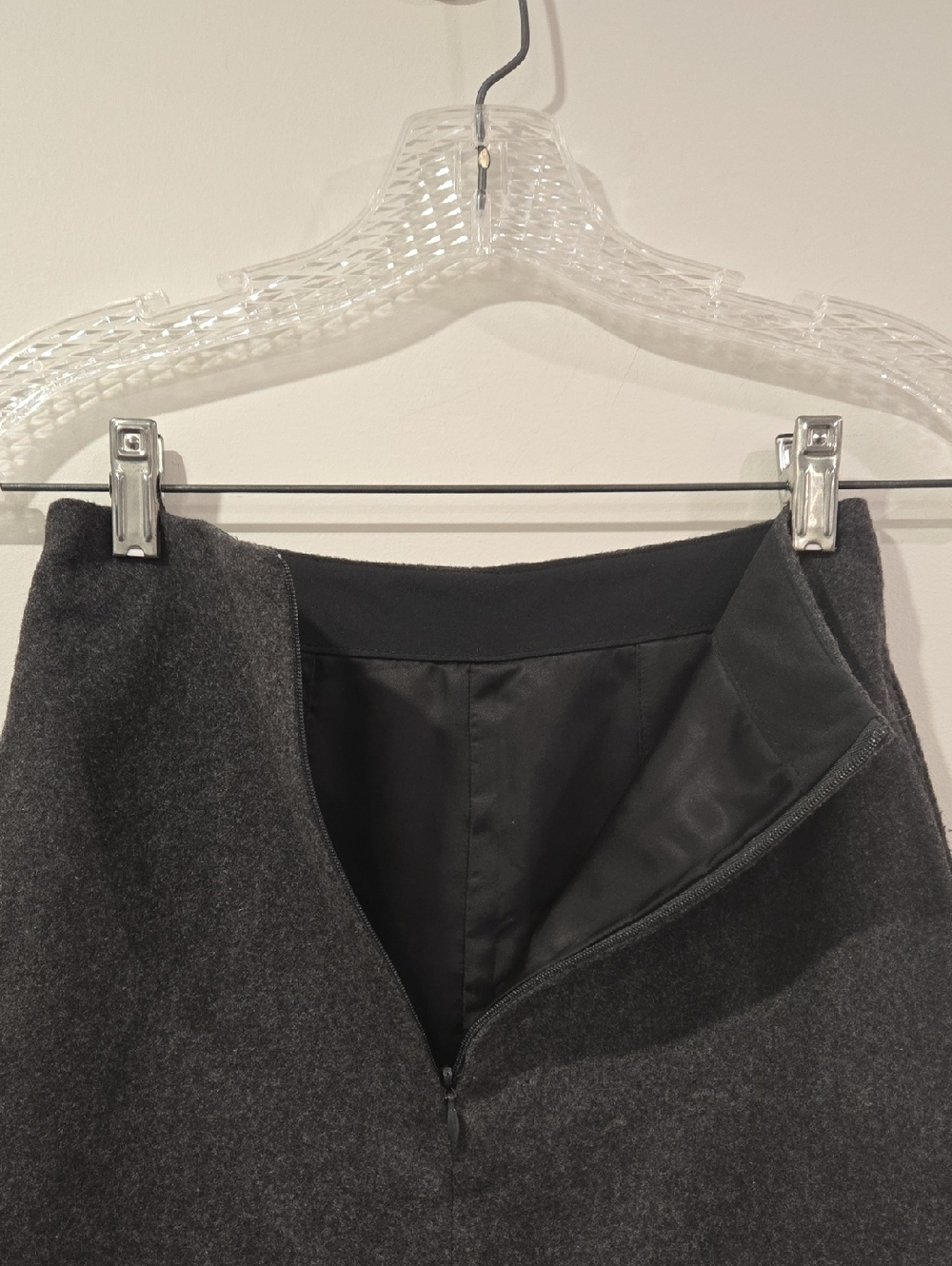 NWOT Wilfred Classic A Line Charcoal Grey Wool Blend Mini Skirt - Picture 6 of 10
